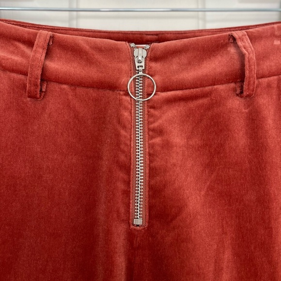 Frame Denim High Waist Velvet O-Ring Zip Flare Pant 0 Spice - Picture 9 of 16